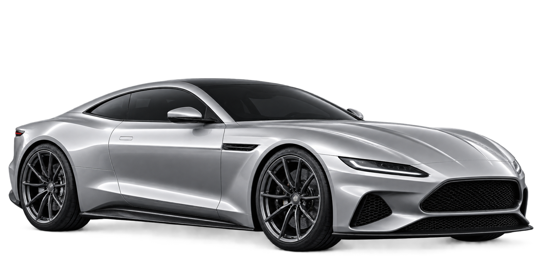 Pearl Silver wrapped sports coupe